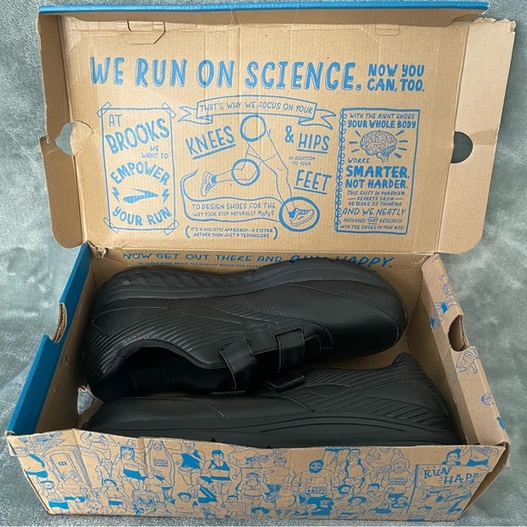 Brooks Addiction Walker V-Strap Leather Walking Shoes Black Size 14 Wide NWT - Picture 9 of 11